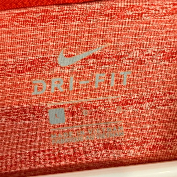 Nike Dri-FIT Striped Golf Polo Coral Orange Size Large - Picture 3 of 4